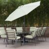 naivasha outdoor dining table + 8 chairs + umbrella