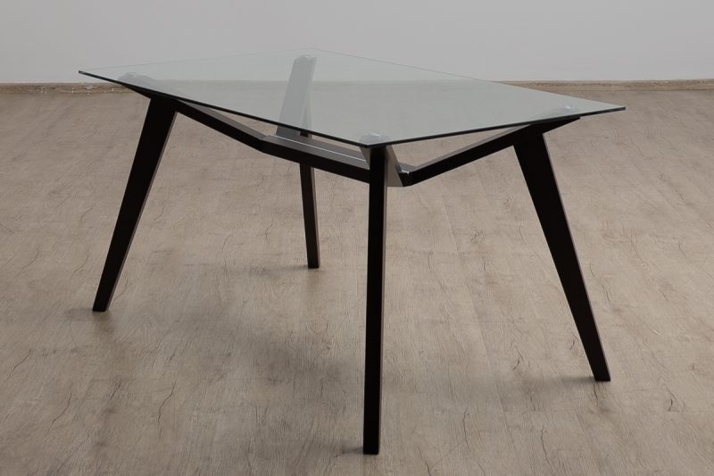 GAVIN Glass Top Dining Table + 6 Chairs