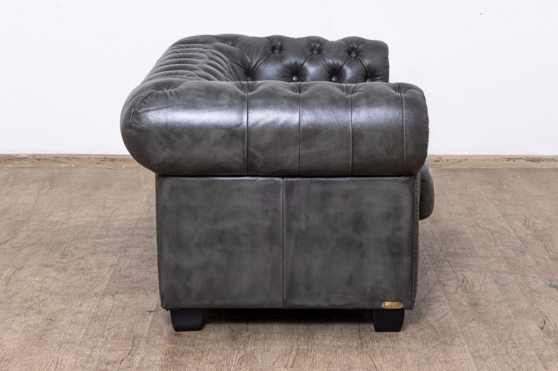 chesterfield 2 seater leather sofa
