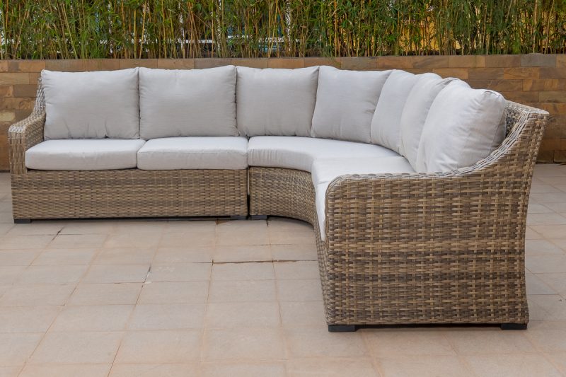 angelina outdoor corner sofa + coffee table + 2 ottomans