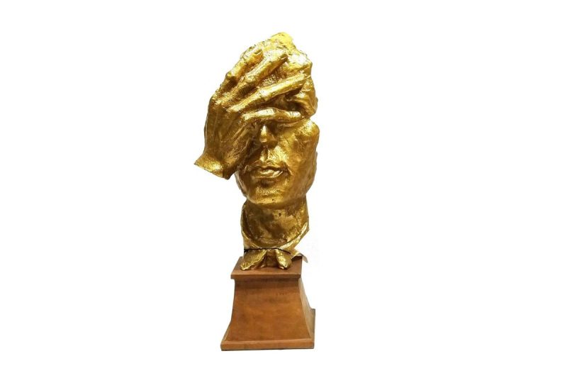 home decor - ac-al-970 - man face eye cover sculpture