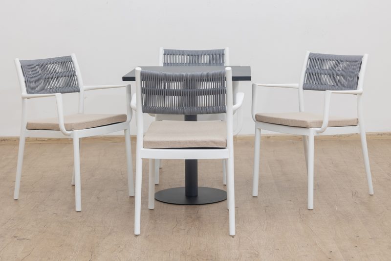 elliot outdoor dining table + 4 sloan chairs