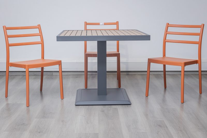 accra outdoor dining table + 4 trent chairs