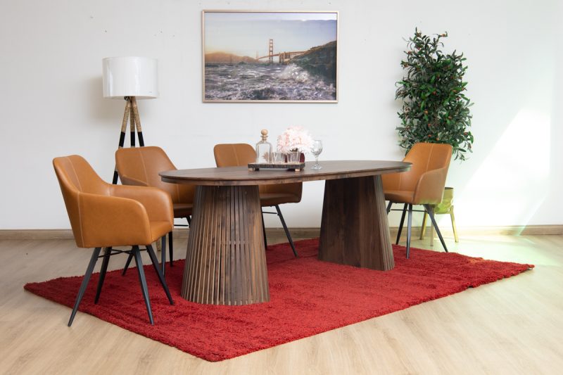 gemini dining table + 6 belfast chairs