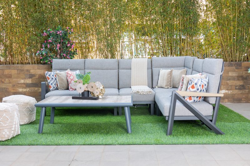 burford outdoor corner sofa + coffee table