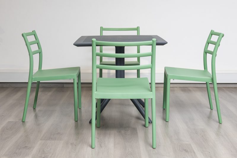 avro outdoor dining table + 4 trent chairs