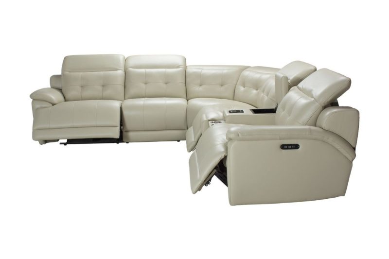 halsey sectional leather recliner sofa