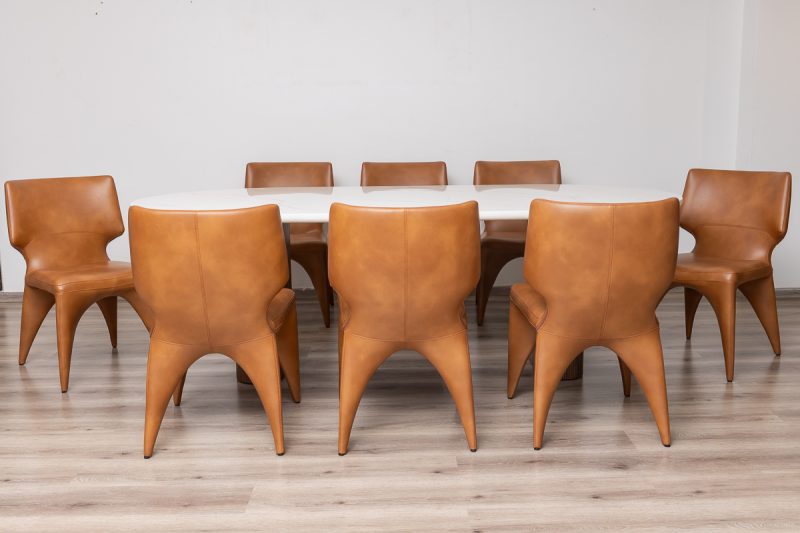 lugano dining table 2.4m + 8 jack chairs