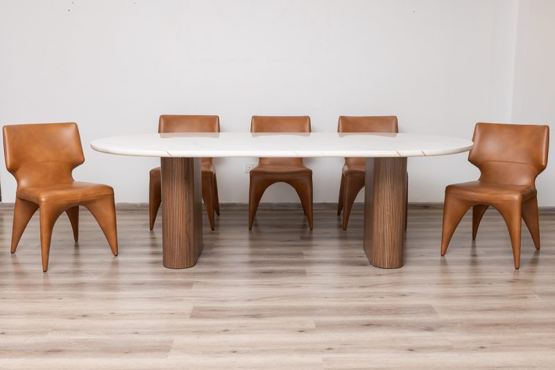 lugano dining table 2.4m + 8 jack chairs