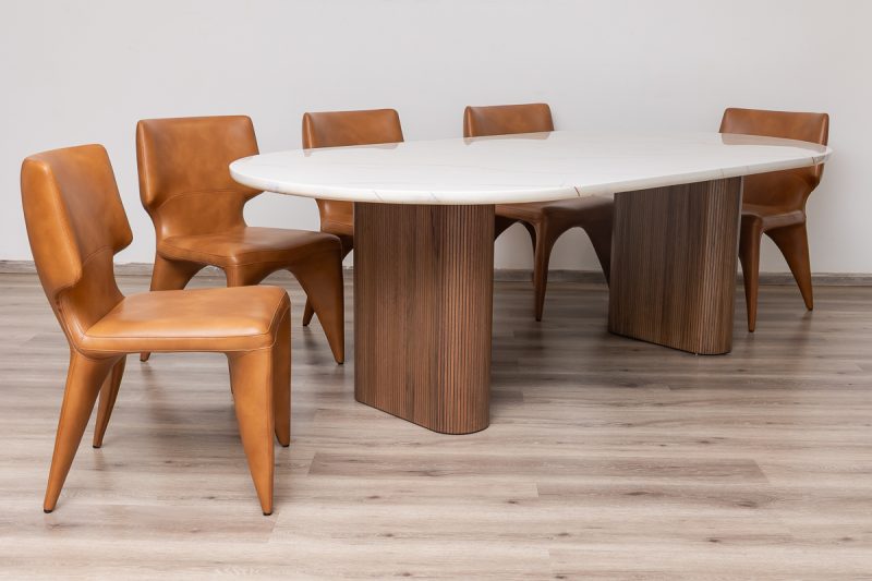 lugano dining table 2.4m + 8 jack chairs
