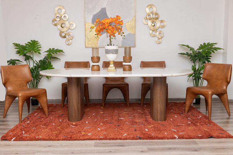 lugano dining table 2.4m + 8 jack chairs