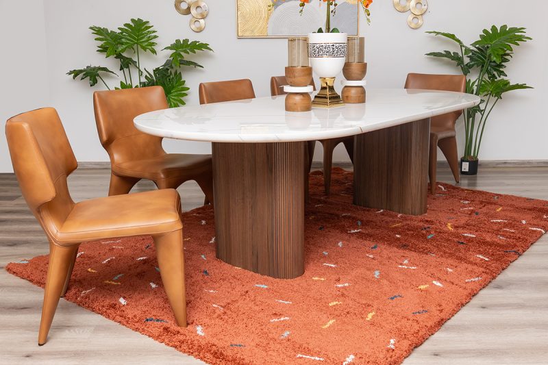 lugano dining table 2.4m + 8 jack chairs